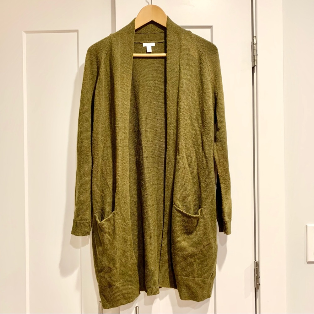 BP Olive Green Open Cardigan